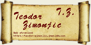Teodor Zimonjić vizit kartica